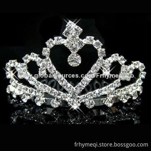 Tiaras hair comb with rhinestone, suitable for children or women
